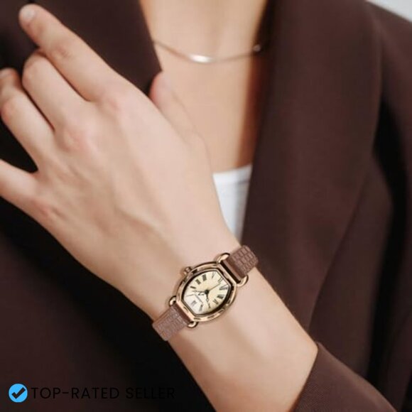 Vintage Leather Band Quartz Analog Square Dial Women\'s Watch Elegant Chic main image 7